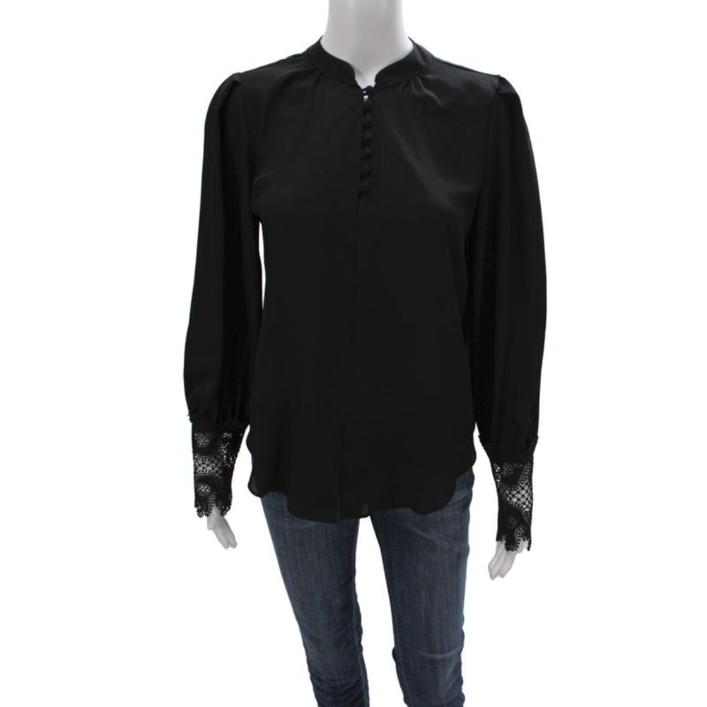 Joseph Ribkoff Women Basic Black Mock Neck Long Sleeve Blouse Size 6